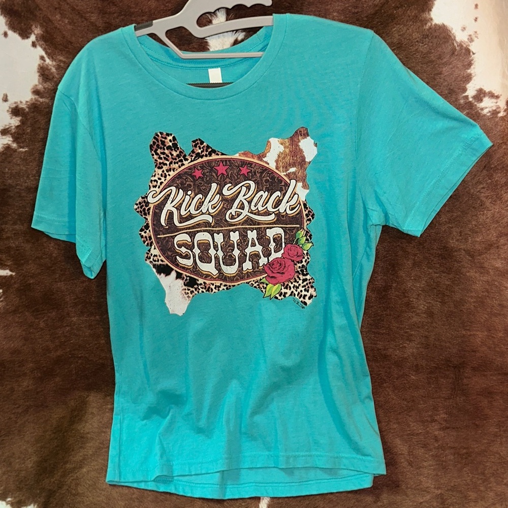 Bella Canvas Teal 'Kick Back Squad' Short Sleeve Tee